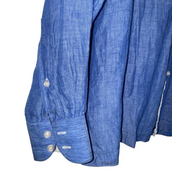 Inserch Sz L 100% Linen Button Down Shirt Preppy‎ Coastal Resort Wear - Picture 5 of 8